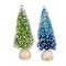 Craftoutlet.Com 4.0 Inch Mini Flocked Sisal Trees Christmas Decorative Tree Set , Bottle Brush Trees
